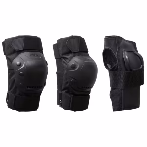 Roller Skating Protective Gear - all black kneepad, elbowpad and wristwrap